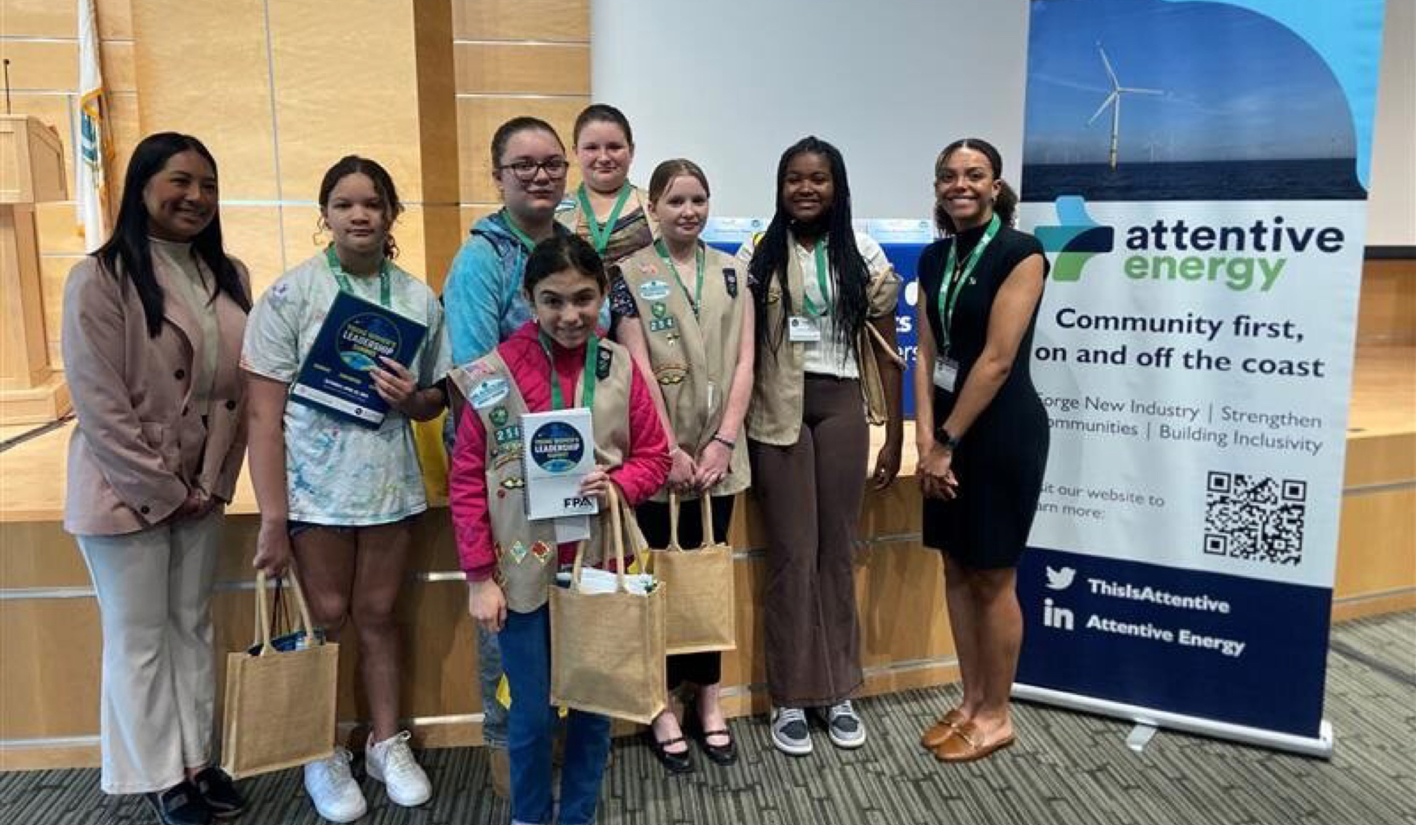 Attentive Energy attending the Girl Scouts of the Jersey Shore Summit at Ocean County College