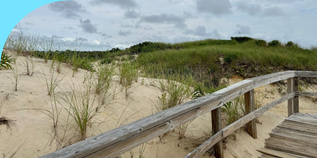 New Jersey sand dunes with walkway